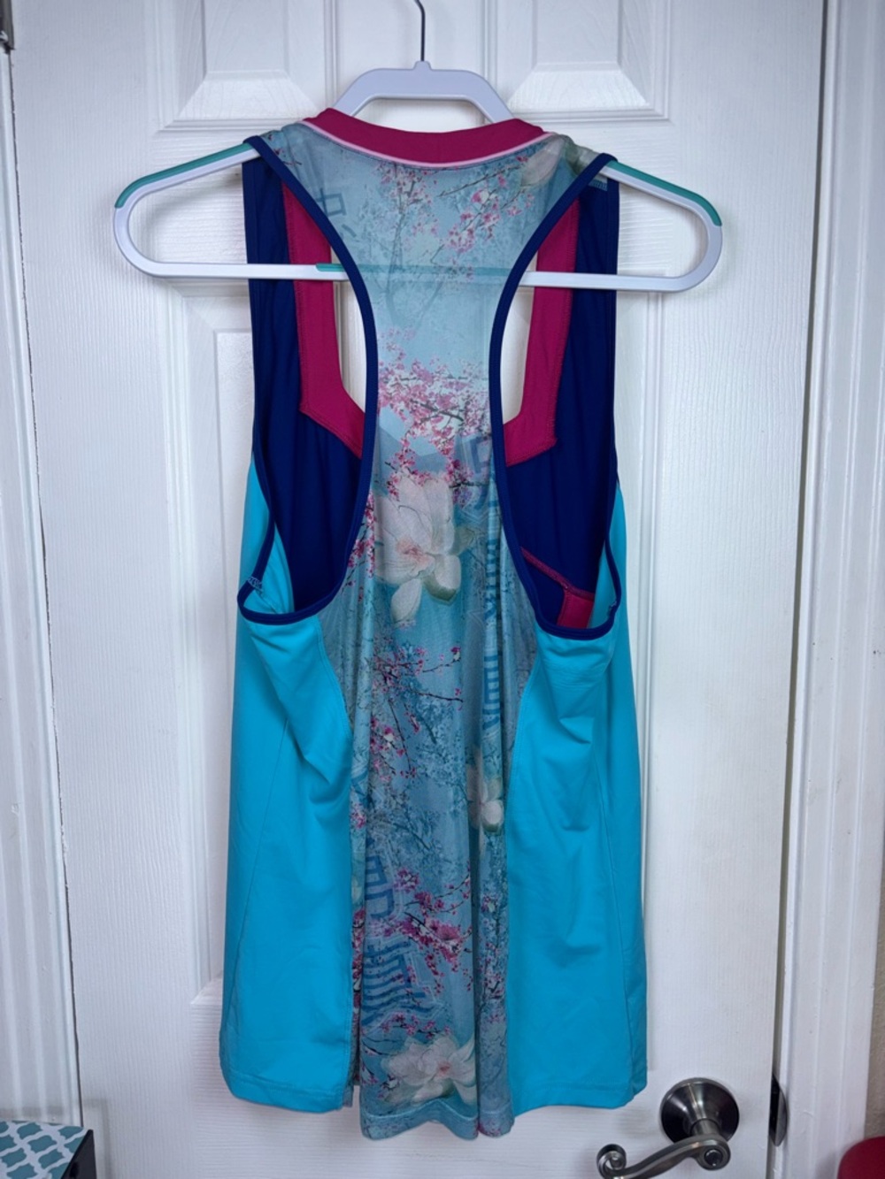 CROWNED ATHLETICS MULAN Tank Top in Navy, Teal & Pink XXL NWOT